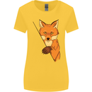 An Orange Fox Illustration Womens Wider Cut T-Shirt Yellow