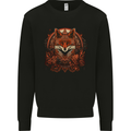 An Ornate Polygon Fantasy Fox Kids Sweatshirt Jumper Black