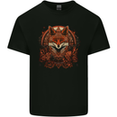 An Ornate Polygon Fantasy Fox Kids T-Shirt Childrens Black