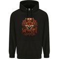 An Ornate Polygon Fantasy Fox Mens 80% Cotton Hoodie Black