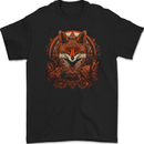 An Ornate Polygon Fantasy Fox Mens Gildan Cotton T-Shirt Black