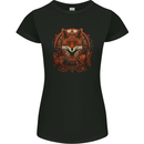 An Ornate Polygon Fantasy Fox Womens Petite Cut T-Shirt Black