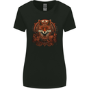 An Ornate Polygon Fantasy Fox Womens Wider Cut T-Shirt Black