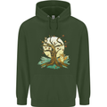 An Owl and Fox Tree Nature Ecology Childrens Kids Hoodie Forest Green