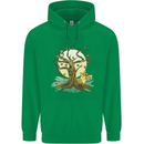 An Owl and Fox Tree Nature Ecology Childrens Kids Hoodie Irish Green