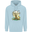 An Owl and Fox Tree Nature Ecology Childrens Kids Hoodie Light Blue