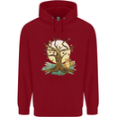 An Owl and Fox Tree Nature Ecology Childrens Kids Hoodie Red