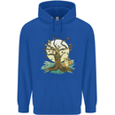 An Owl and Fox Tree Nature Ecology Childrens Kids Hoodie Royal Blue
