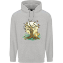 An Owl and Fox Tree Nature Ecology Childrens Kids Hoodie Sports Grey