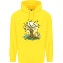 An Owl and Fox Tree Nature Ecology Childrens Kids Hoodie Yellow