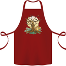 An Owl and Fox Tree Nature Ecology Cotton Apron 100% Organic Maroon