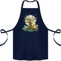 An Owl and Fox Tree Nature Ecology Cotton Apron 100% Organic Navy Blue