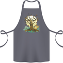 An Owl and Fox Tree Nature Ecology Cotton Apron 100% Organic Steel