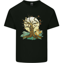 An Owl and Fox Tree Nature Ecology Kids T-Shirt Childrens Black