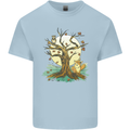 An Owl and Fox Tree Nature Ecology Kids T-Shirt Childrens Light Blue
