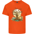An Owl and Fox Tree Nature Ecology Kids T-Shirt Childrens Orange