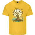 An Owl and Fox Tree Nature Ecology Kids T-Shirt Childrens Yellow