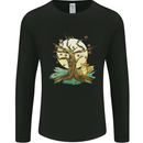 An Owl and Fox Tree Nature Ecology Mens Long Sleeve T-Shirt Black