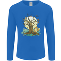 An Owl and Fox Tree Nature Ecology Mens Long Sleeve T-Shirt Royal Blue