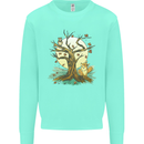 An Owl and Fox Tree Nature Ecology Mens Sweatshirt Jumper Peppermint