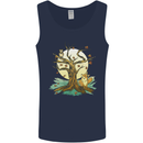 An Owl and Fox Tree Nature Ecology Mens Vest Tank Top Navy Blue