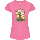An Owl and Fox Tree Nature Ecology Womens Petite Cut T-Shirt Azalea