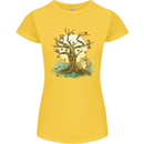 An Owl and Fox Tree Nature Ecology Womens Petite Cut T-Shirt Yellow