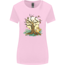 An Owl and Fox Tree Nature Ecology Womens Wider Cut T-Shirt Light Pink