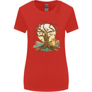 An Owl and Fox Tree Nature Ecology Womens Wider Cut T-Shirt Red