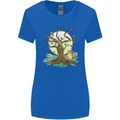 An Owl and Fox Tree Nature Ecology Womens Wider Cut T-Shirt Royal Blue