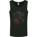 An Owl with Roses Birds Flowers Mens Vest Tank Top Black