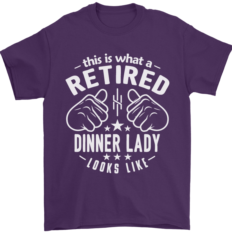 An Retired Dinner Lady Looks Like Mens T-Shirt Cotton Gildan Purple