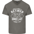 An Retired Dinner Lady Looks Like Mens V-Neck Cotton T-Shirt Charcoal