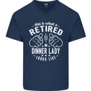 An Retired Dinner Lady Looks Like Mens V-Neck Cotton T-Shirt Navy Blue