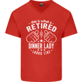 An Retired Dinner Lady Looks Like Mens V-Neck Cotton T-Shirt Red