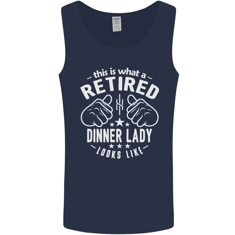 An Retired Dinner Lady Looks Like Mens Vest Tank Top Navy Blue