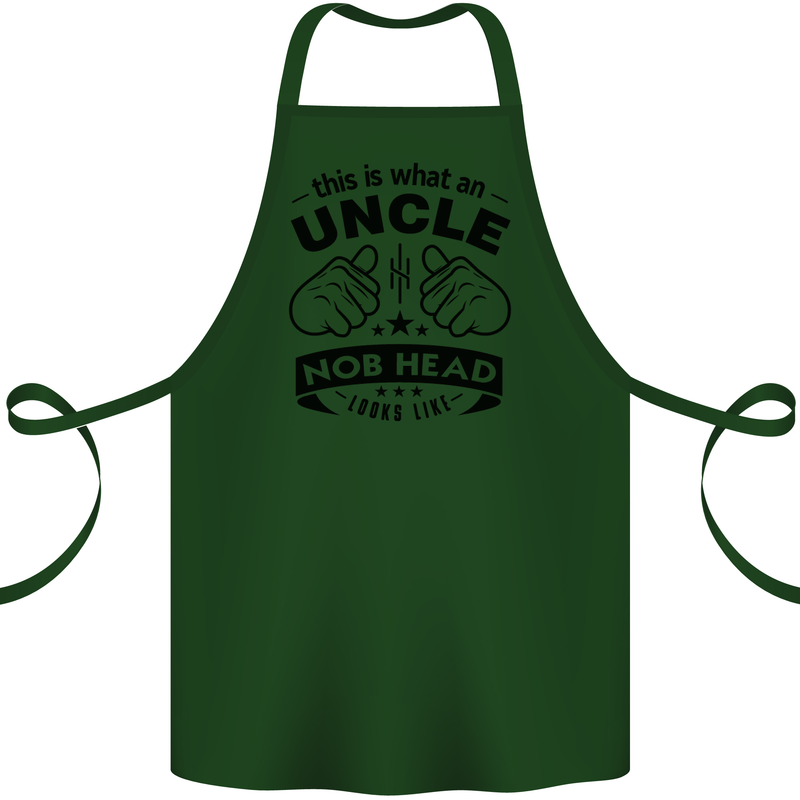 An Uncle Nob Head Looks Like Uncle's Day Cotton Apron 100% Organic Forest Green