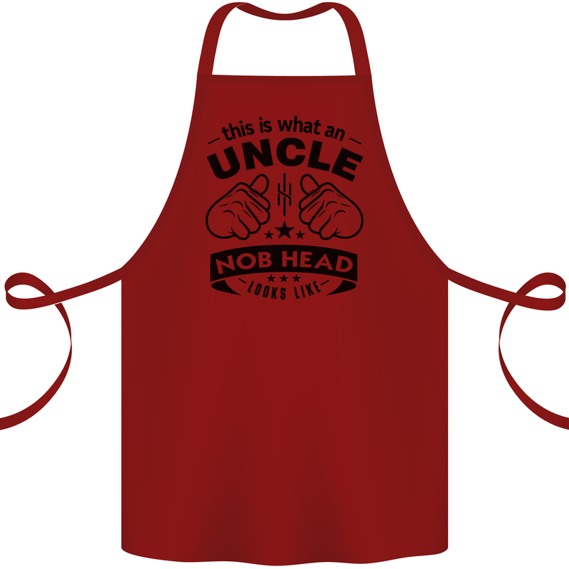An Uncle Nob Head Looks Like Uncle's Day Cotton Apron 100% Organic Maroon