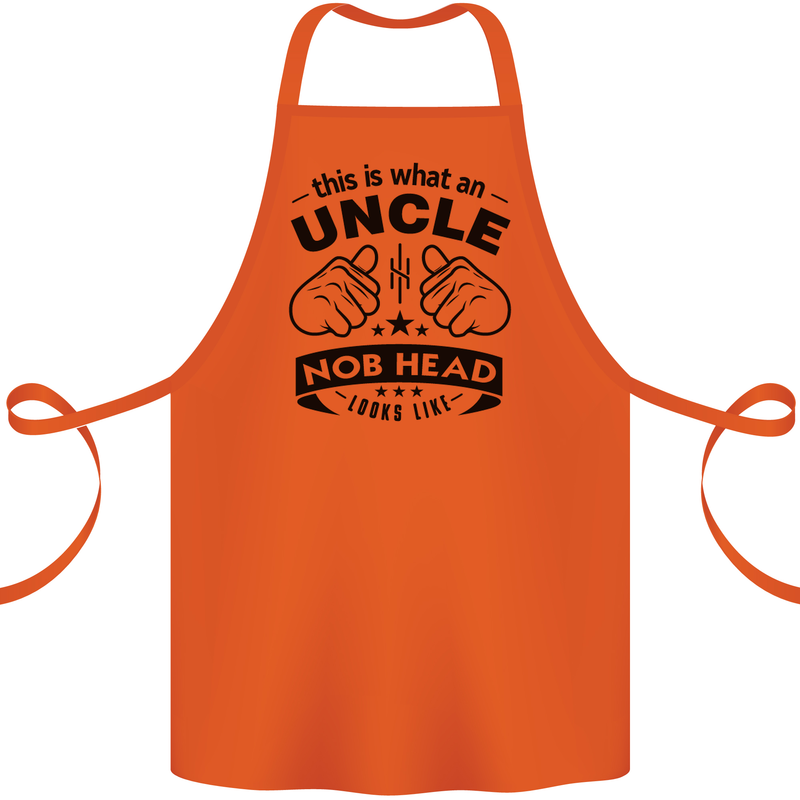 An Uncle Nob Head Looks Like Uncle's Day Cotton Apron 100% Organic Orange