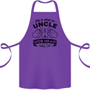 An Uncle Nob Head Looks Like Uncle's Day Cotton Apron 100% Organic Purple