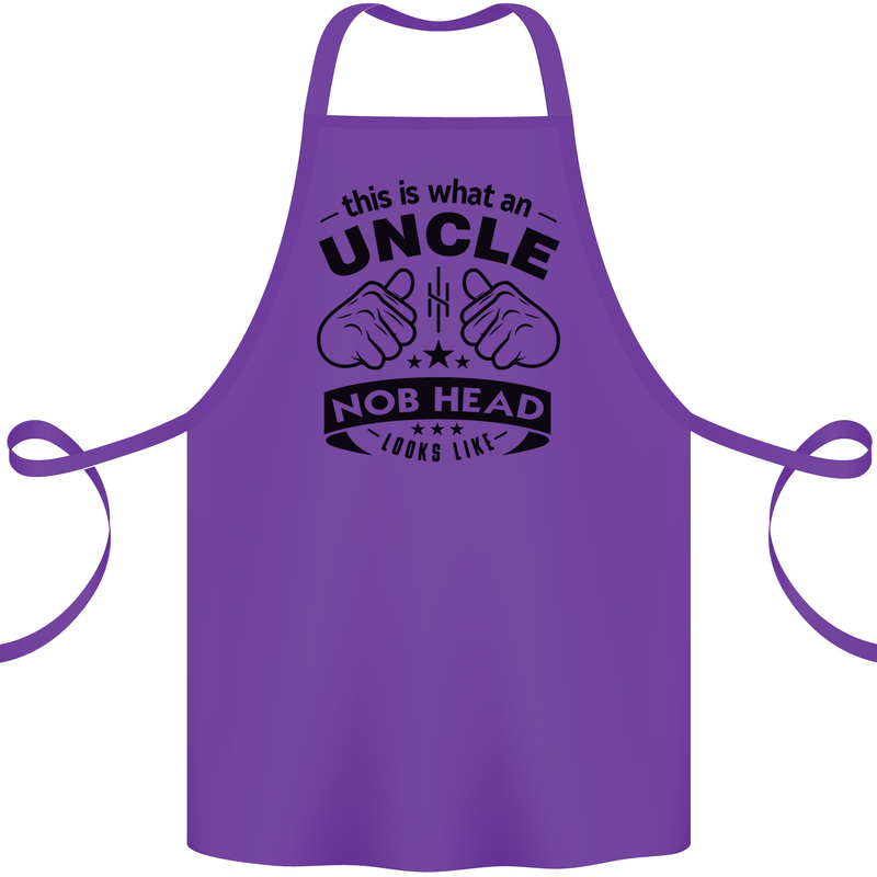 An Uncle Nob Head Looks Like Uncle's Day Cotton Apron 100% Organic Purple