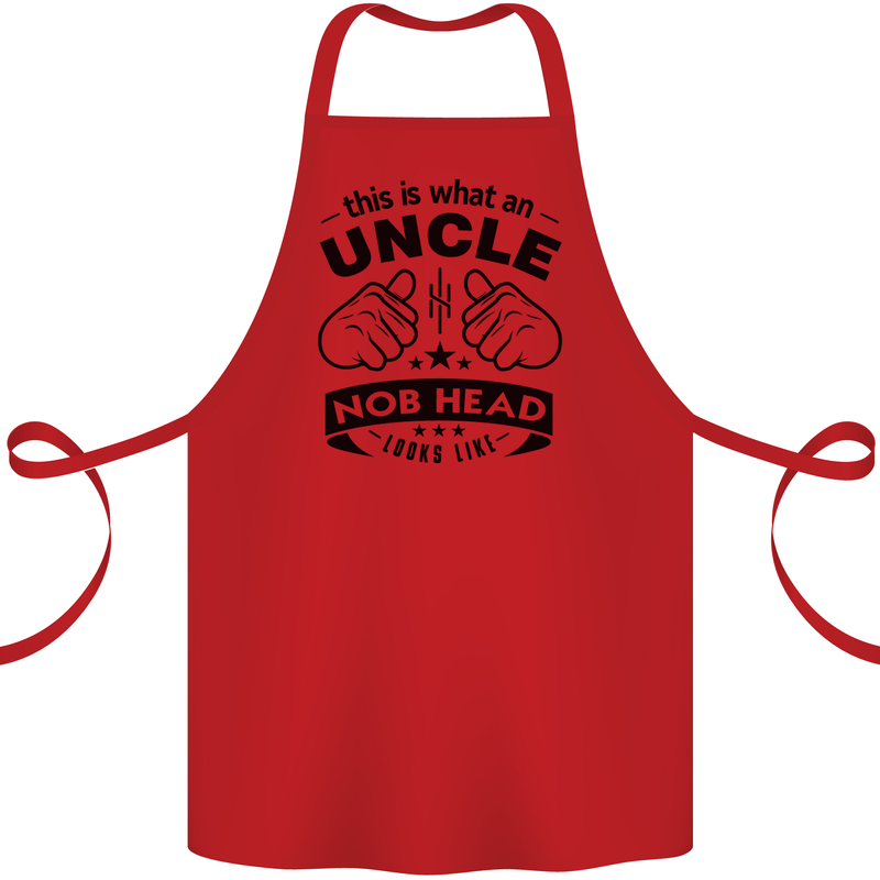 An Uncle Nob Head Looks Like Uncle's Day Cotton Apron 100% Organic Red