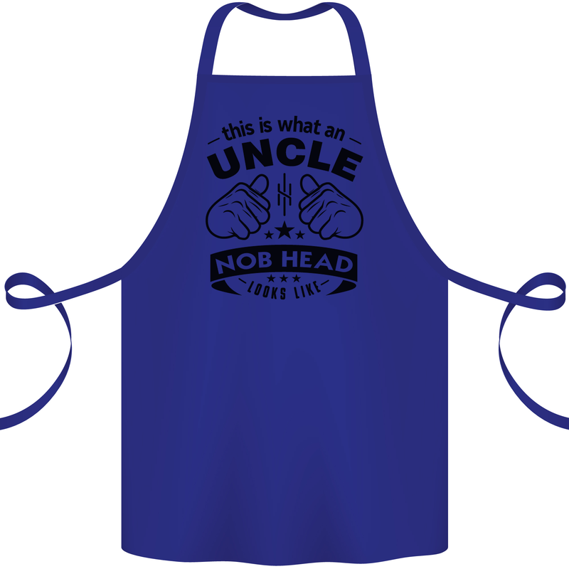An Uncle Nob Head Looks Like Uncle's Day Cotton Apron 100% Organic Royal Blue