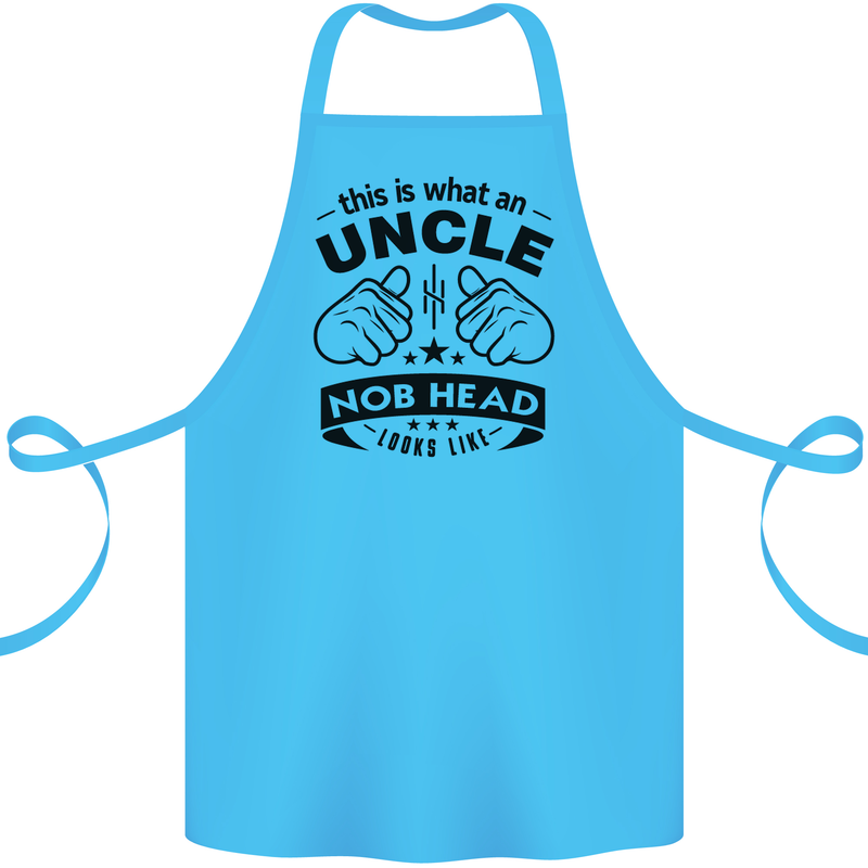 An Uncle Nob Head Looks Like Uncle's Day Cotton Apron 100% Organic Turquoise