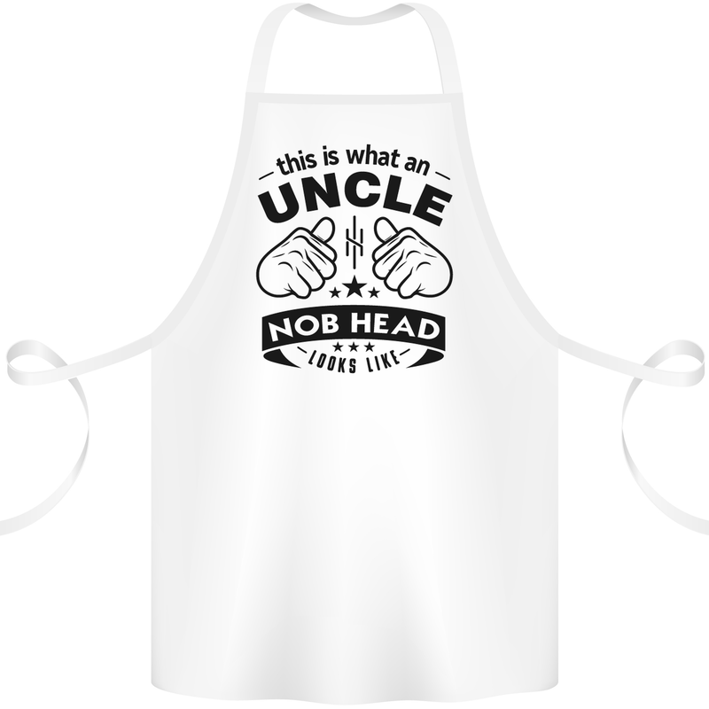 An Uncle Nob Head Looks Like Uncle's Day Cotton Apron 100% Organic White