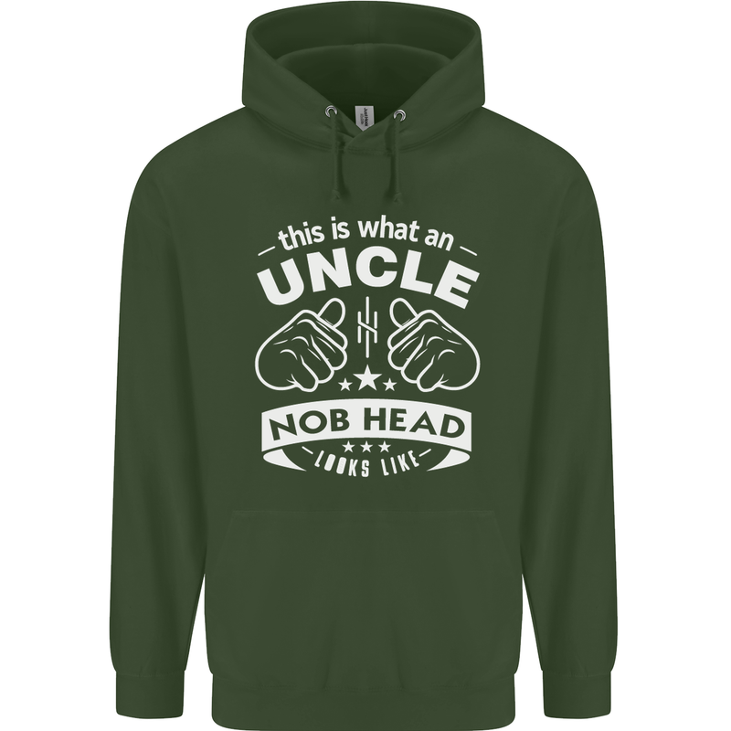 An Uncle Nob Head Looks Like Uncle's Day Mens 80% Cotton Hoodie Forest Green