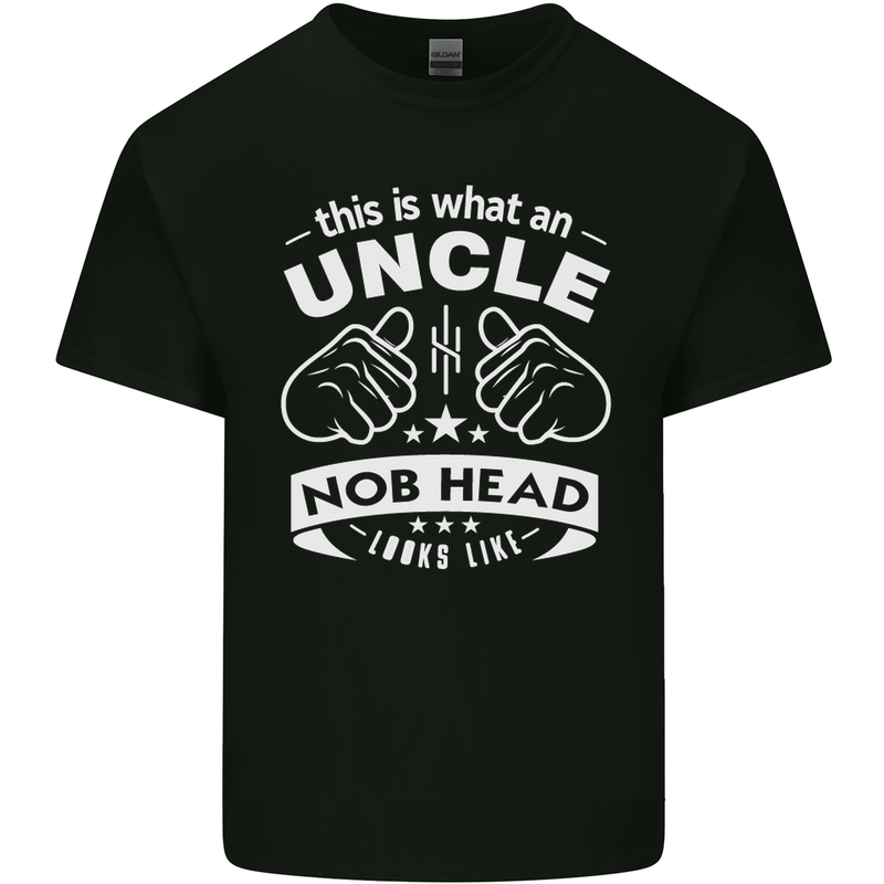 An Uncle Nob Head Looks Like Uncle's Day Mens Cotton T-Shirt Tee Top Black