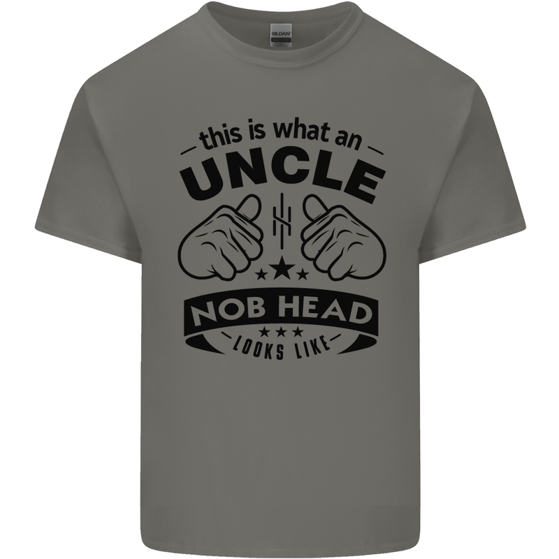 An Uncle Nob Head Looks Like Uncle's Day Mens Cotton T-Shirt Tee Top Charcoal