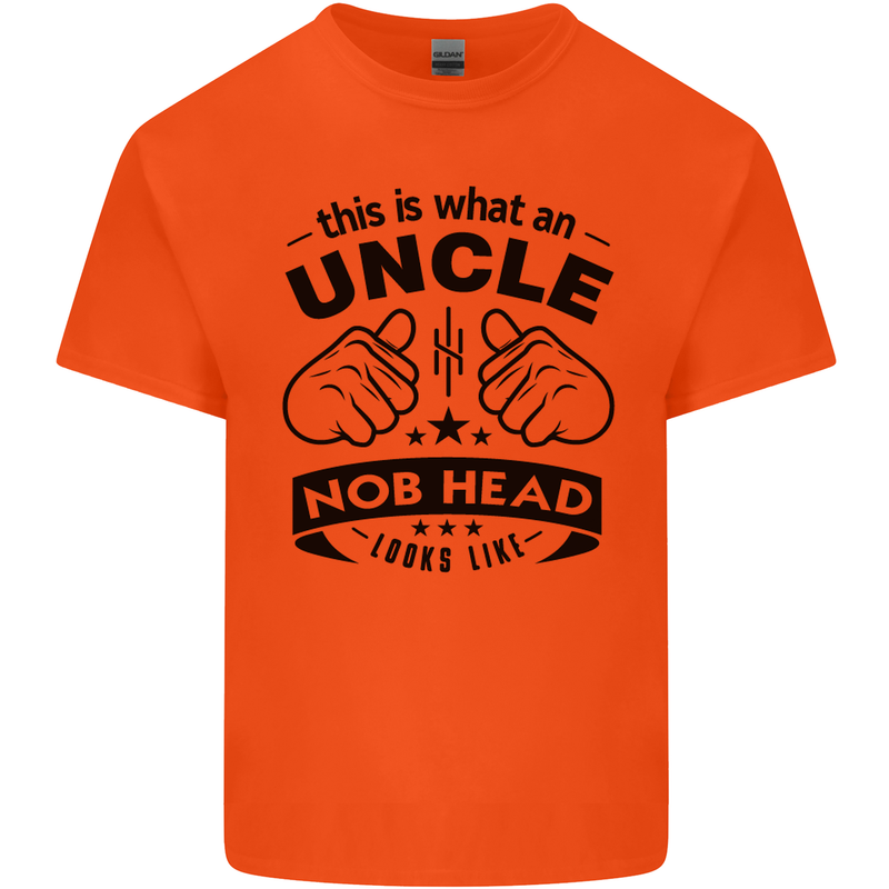 An Uncle Nob Head Looks Like Uncle's Day Mens Cotton T-Shirt Tee Top Orange