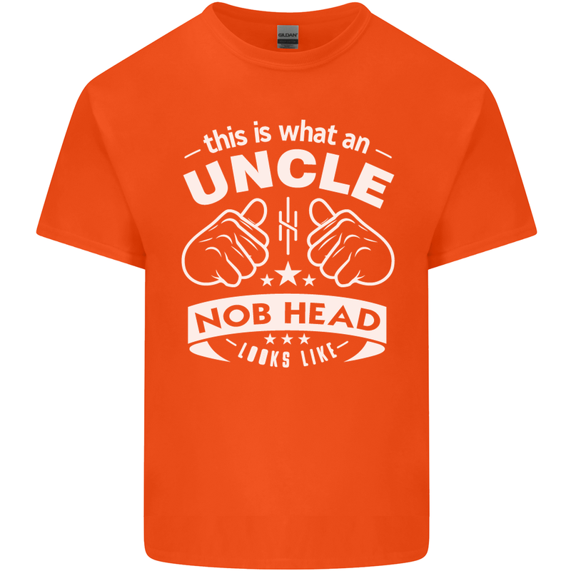 An Uncle Nob Head Looks Like Uncle's Day Mens Cotton T-Shirt Tee Top Orange